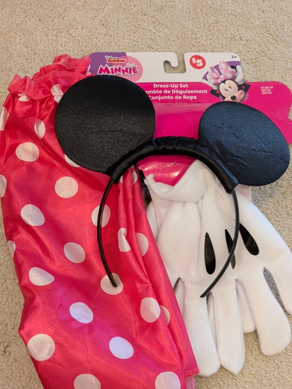Minnie Mouse Kids Costume Dress-Up Set - Pink Polka Dot